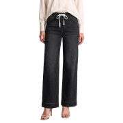 Women’s High Waist Pull On Stretchy Straight Leg Denim Long Pants