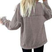 Women’s Casual Drop Shoulder Button Front Denim Jacket With Pockets