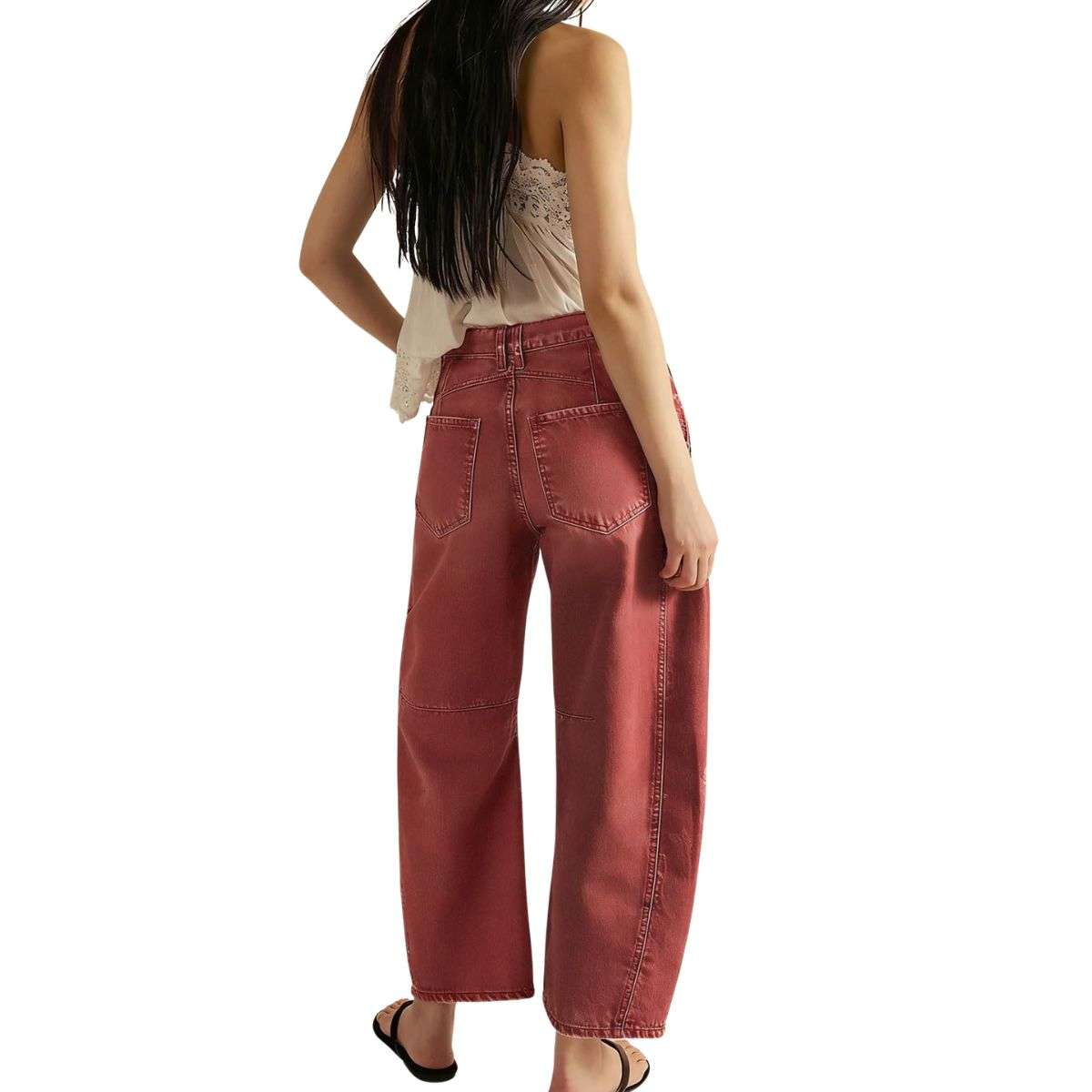 Women’s Casual Wide Leg Mid Rise Denim Jeans