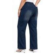 Plus Size Women’s High Waisted Straight Wide Leg Jeans