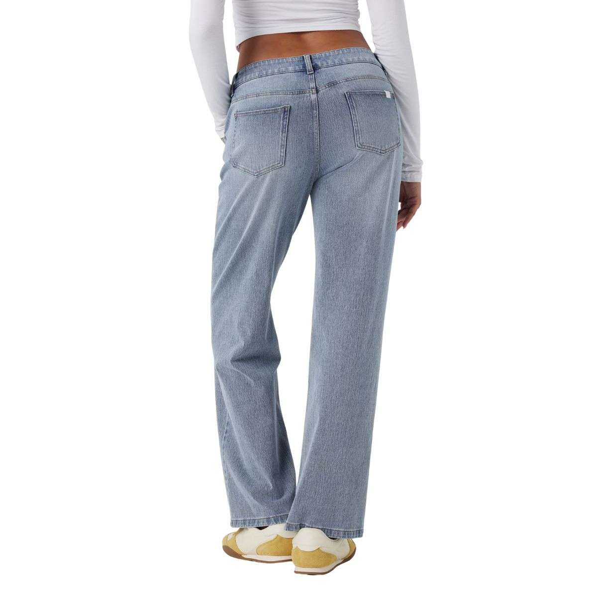 Women’s Asymmetrical Low Rise Straight Leg Jeans