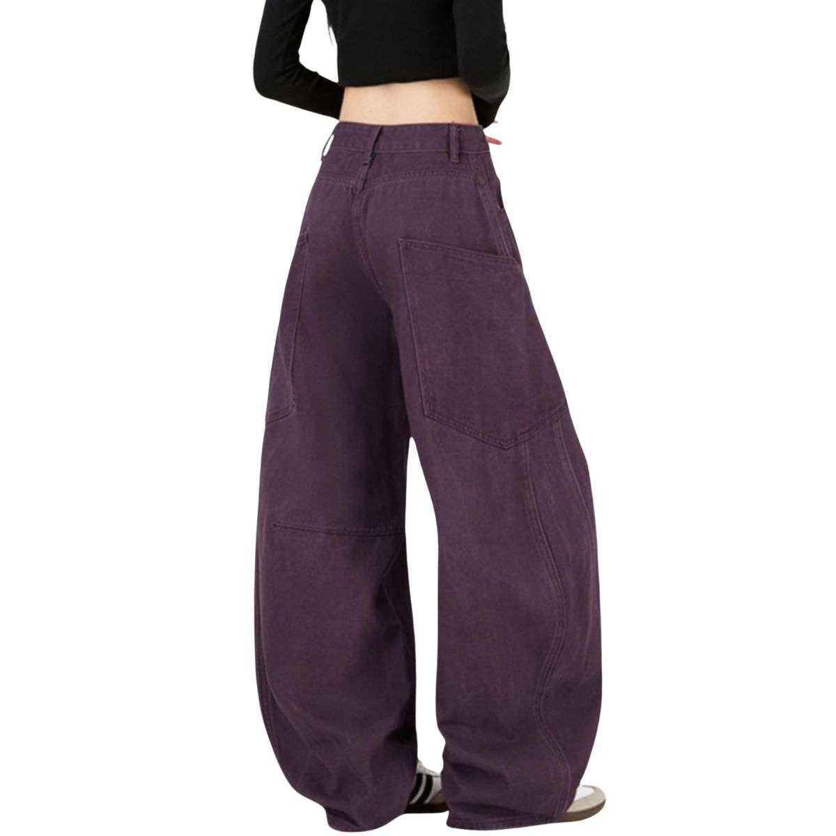Women’s High Rise Barrel Leg Loose Fit Jeans