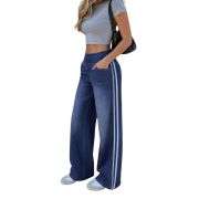 Women’s Side Stripe Stretch Wide Leg Jeans