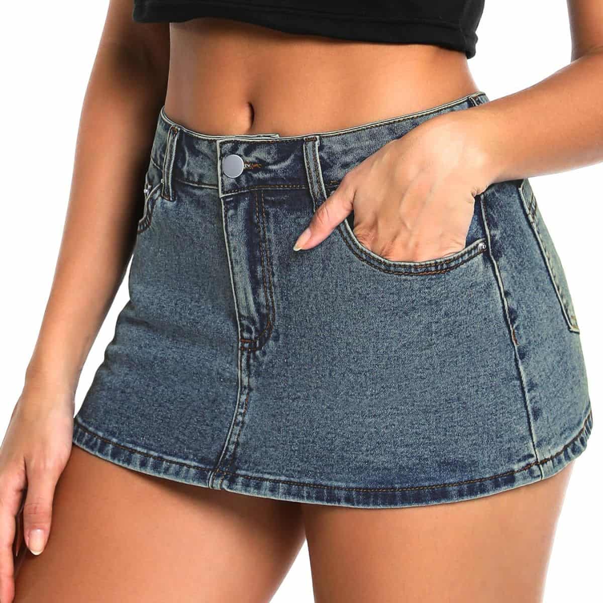 Women’s Low Rise Denim Mini Skirt