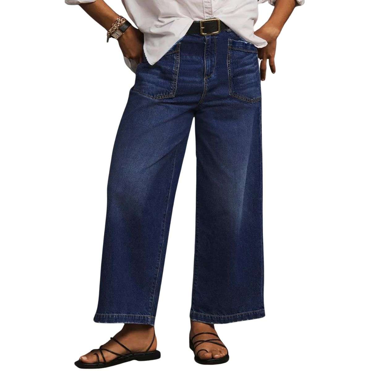 Plus Size Women’s High Waisted Wide Leg Jeans