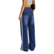 Women’s Side Stripe Stretch Wide Leg Jeans