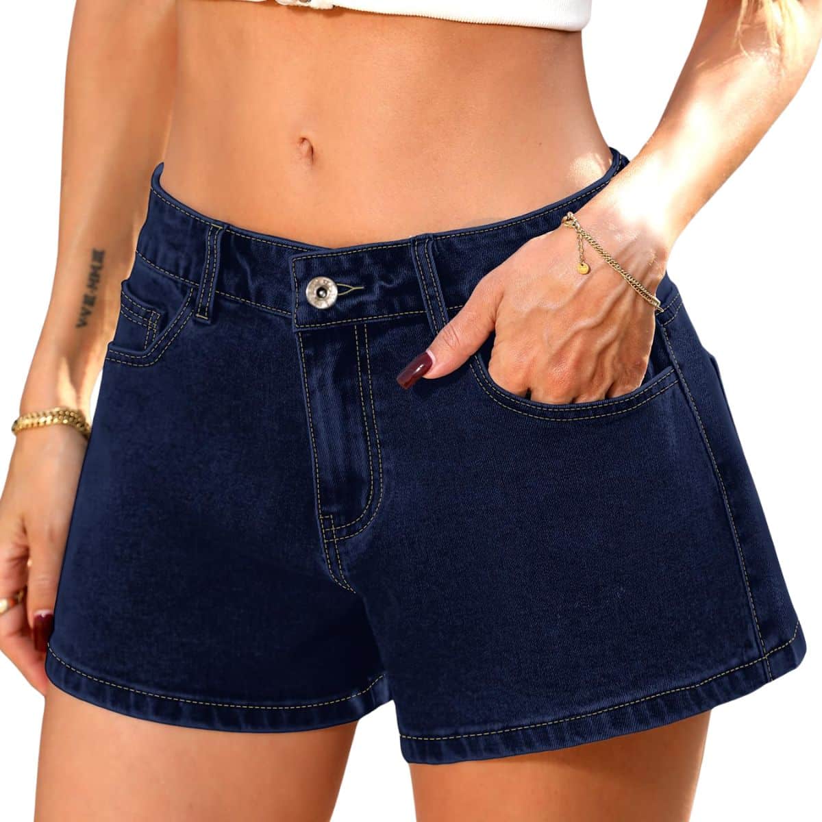 Women’s High Stretch Loose Fit Denim Shorts