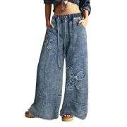 Women’s Y2K Boho Loose Wide Leg Jeans