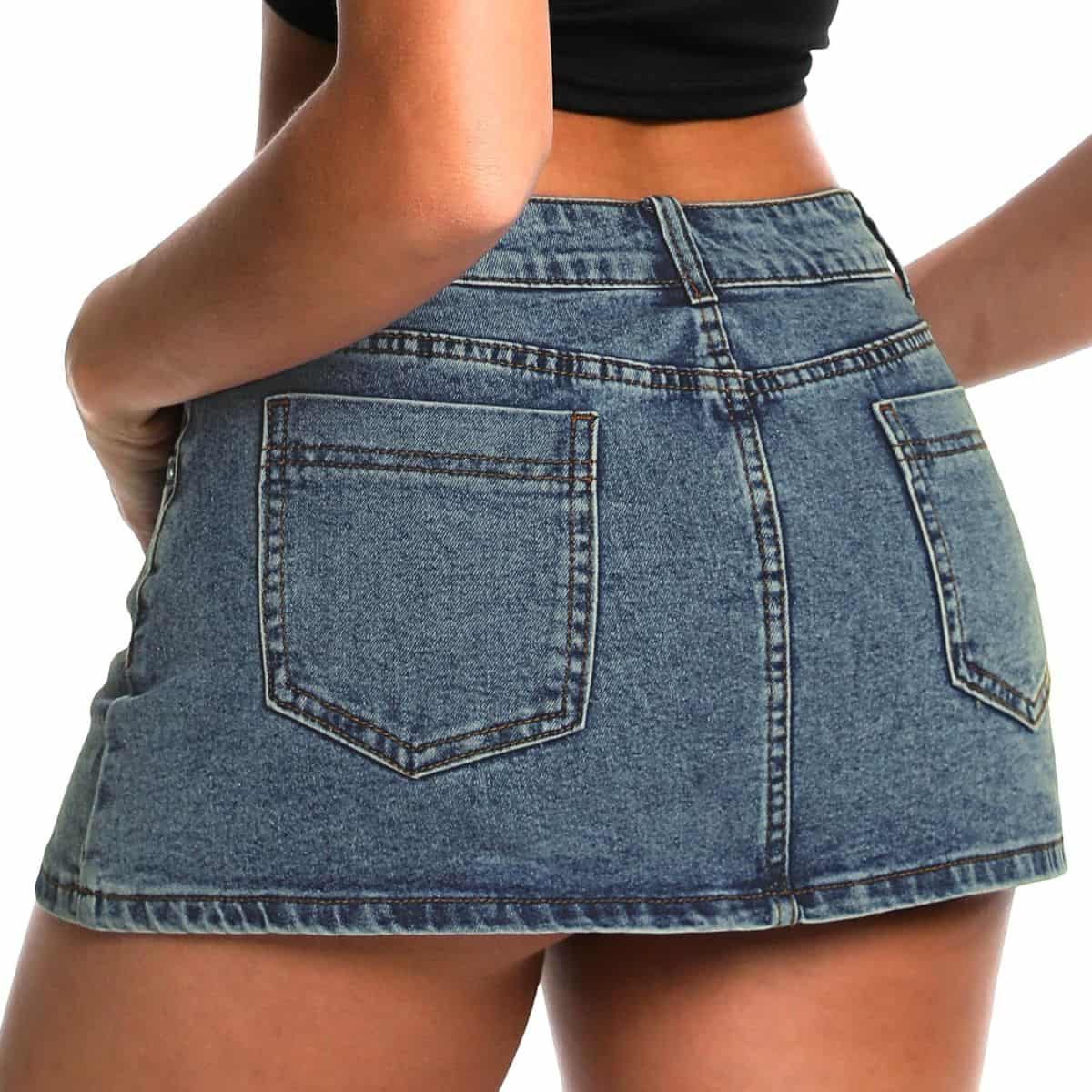 Women’s Low Rise Denim Mini Skirt