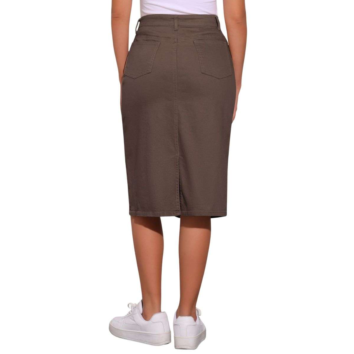Women’s High Waisted Midi Denim Skirt