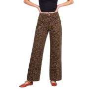 Women’s High Rise Cheetah Print Wide Leg Jeans