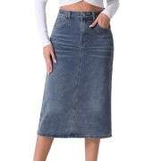 Women’s High Waisted Midi Denim Skirt