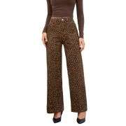 Women’s High Rise Cheetah Print Wide Leg Jeans
