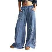 Women’s Y2K Boho Loose Wide Leg Jeans