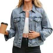 Women’s Slim Fit Button Front Western Denim Jacket