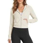 Women’s Full Zip Up Hooded Cropped Jacket with Pockets