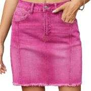 Women’s High Waisted Seam Stitched Denim Skirt