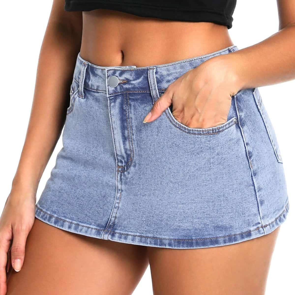 Women’s Low Rise Denim Mini Skirt