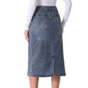 Women’s High Waisted Midi Denim Skirt