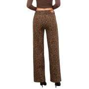 Women’s High Rise Cheetah Print Wide Leg Jeans