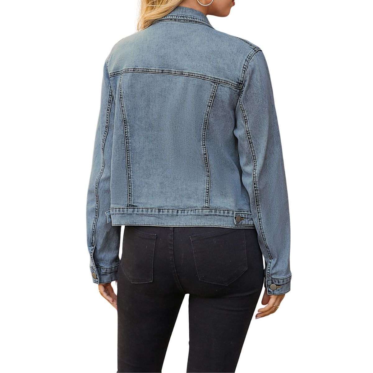 Women’s Slim Fit Button Front Western Denim Jacket