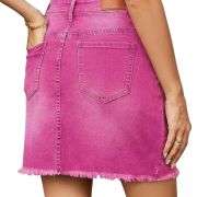 Women’s High Waisted Seam Stitched Denim Skirt