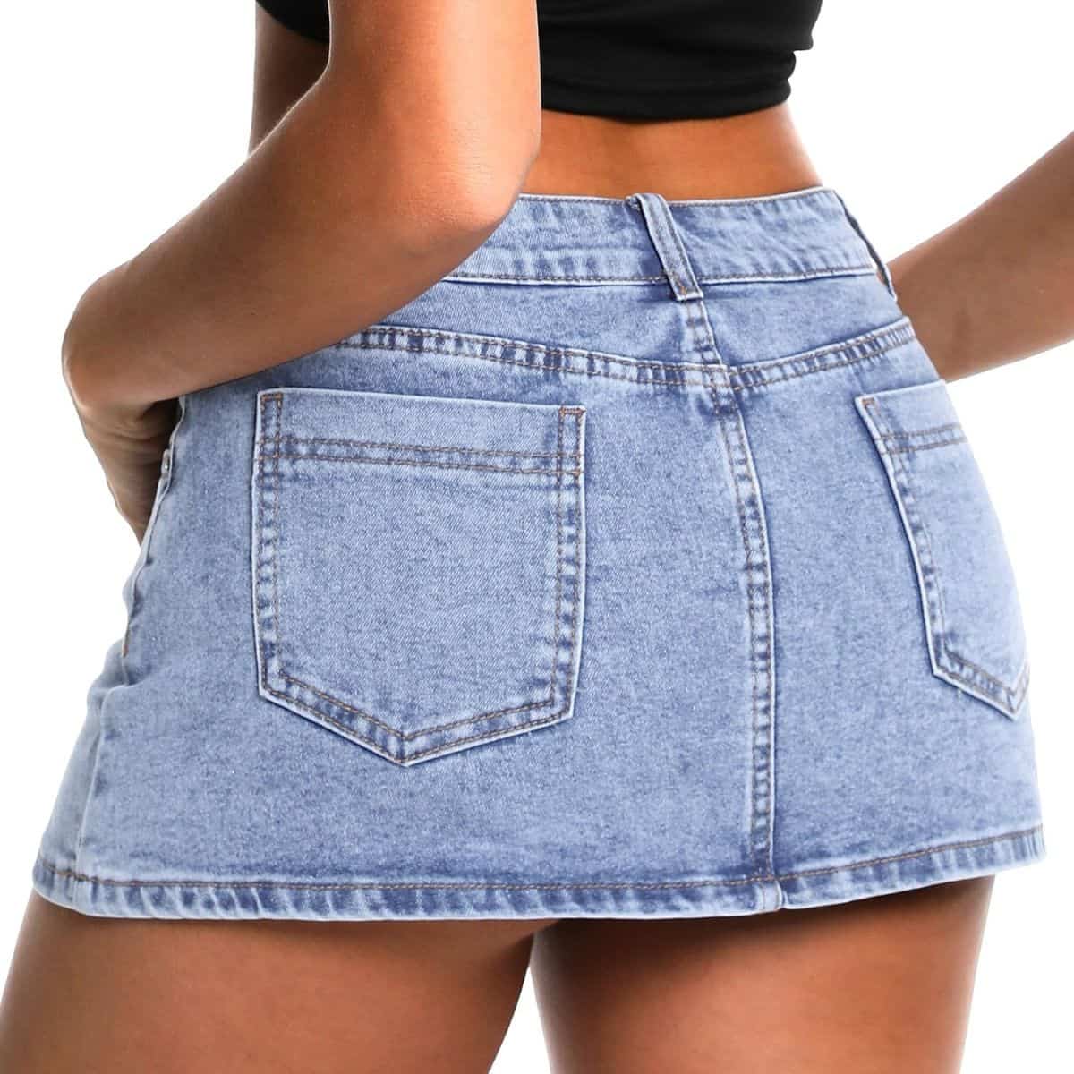 Women’s Low Rise Denim Mini Skirt