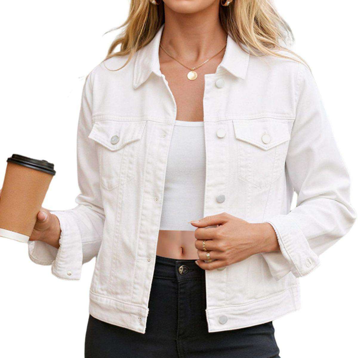Women’s Slim Fit Button Front Western Denim Jacket