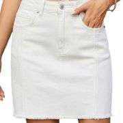 Women’s High Waisted Seam Stitched Denim Skirt