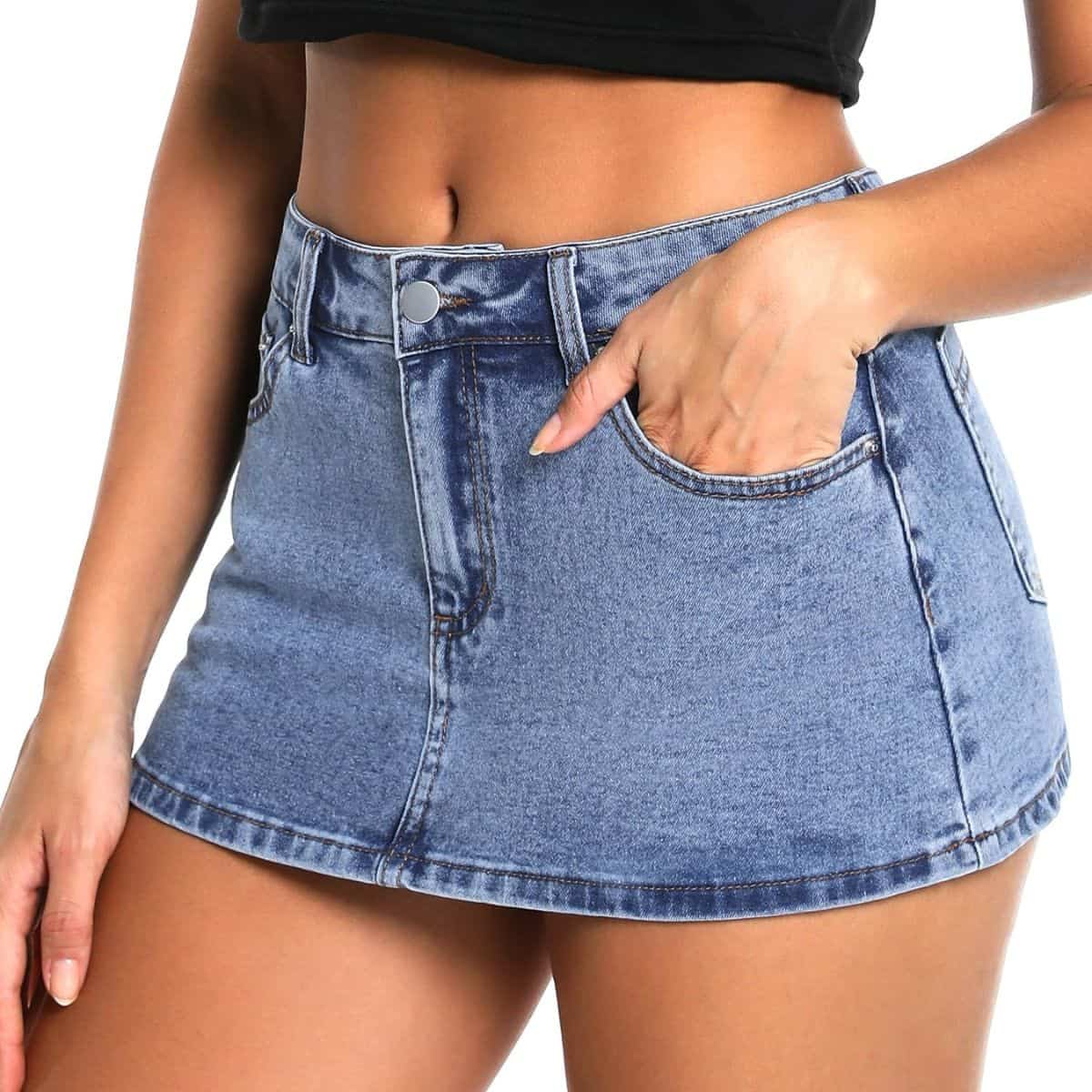 Women’s Low Rise Denim Mini Skirt