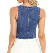 Women’s Square Neck Denim Vest