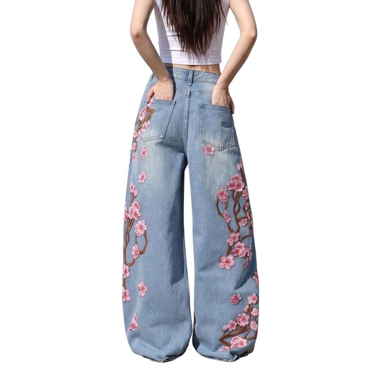 Women’s High Waist Wide Leg Loose Denim Jeans