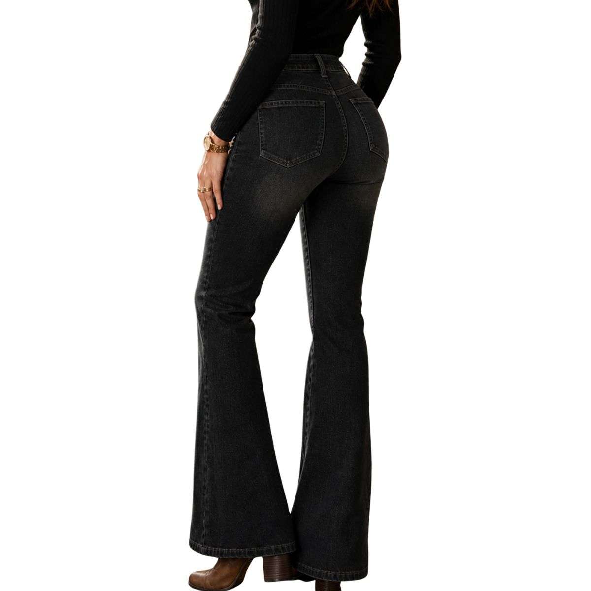 Women’s Mid Rise Embroidered Vintage Flare Jeans