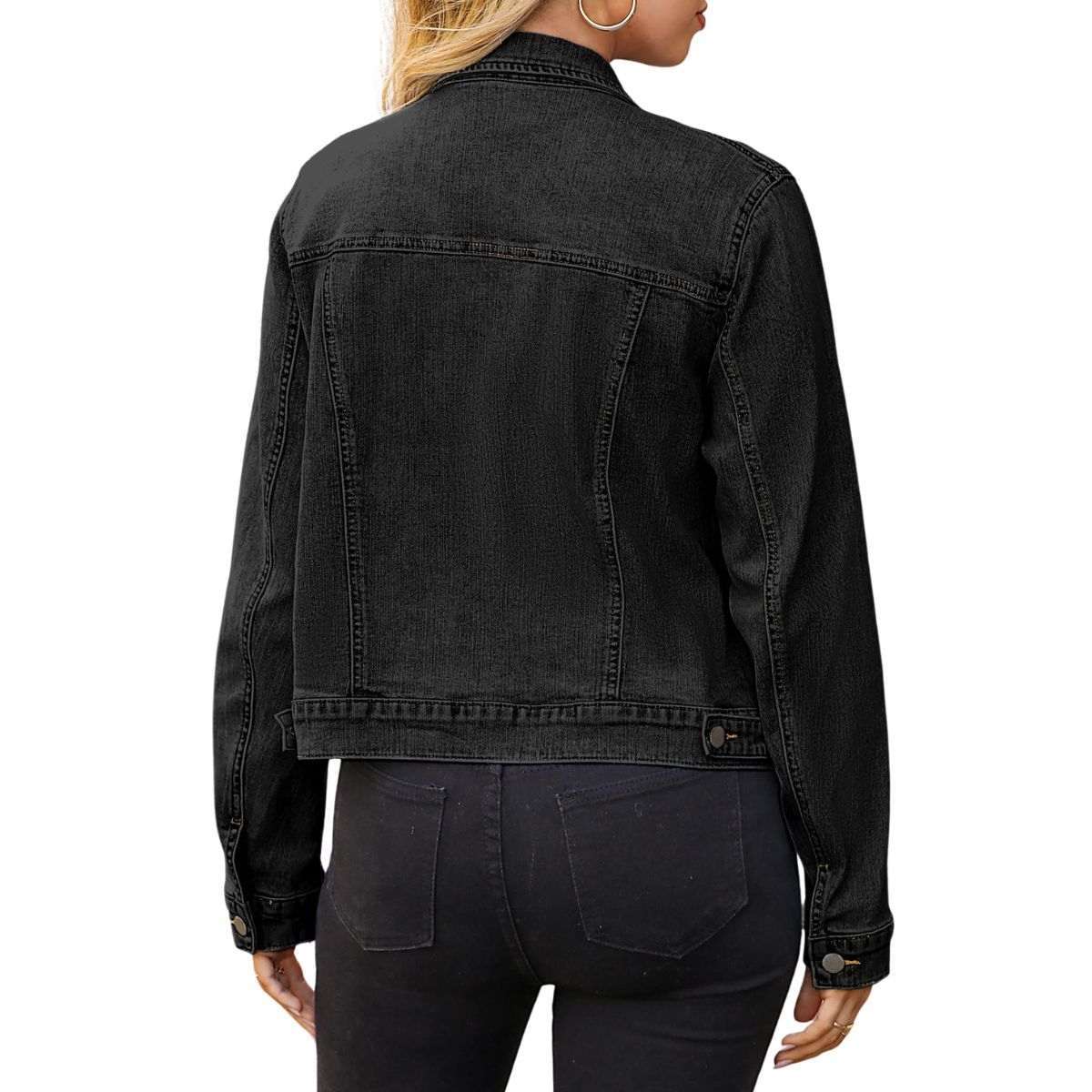 Women’s Slim Fit Button Front Western Denim Jacket