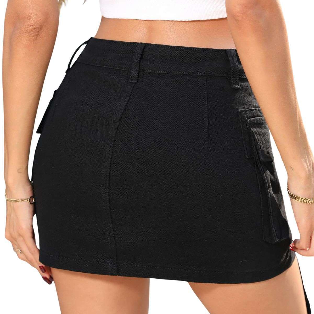 Women’s Stretchy Cargo Denim Skort