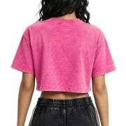 Women’s Loose Fit Acid Wash Cropped Short Sleeve T-Shirt