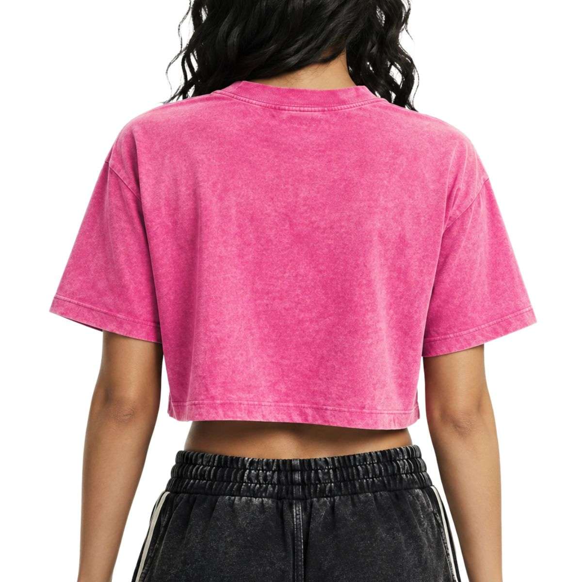 Women’s Loose Fit Acid Wash Cropped Short Sleeve T-Shirt