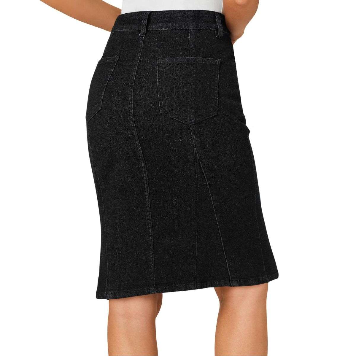 Women’s High Waisted Denim Midi Skirt