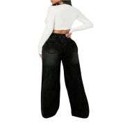 Plus Size Women’s Loose Wide Leg Ripped Distressed Jeans
