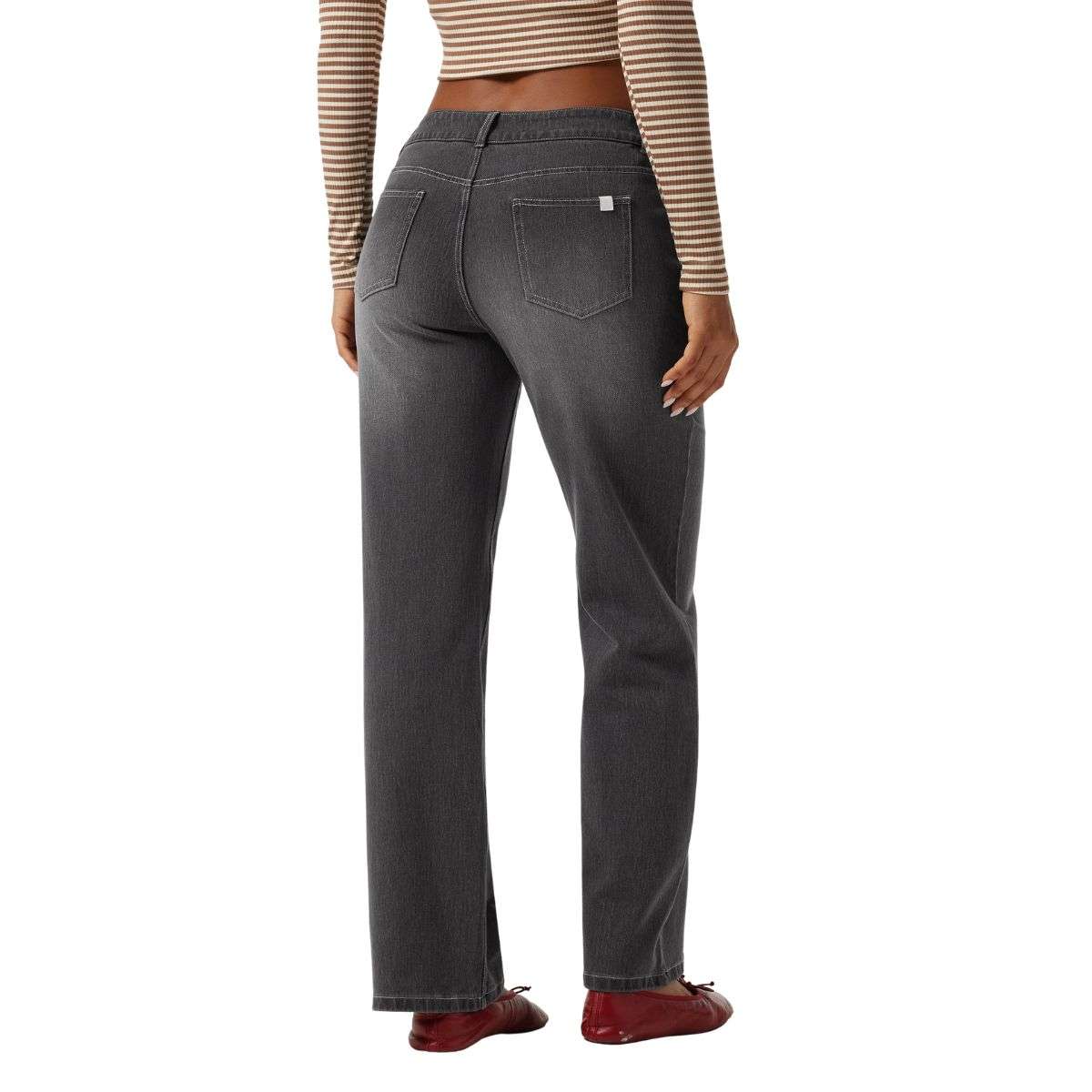Women’s Asymmetrical Low Rise Straight Leg Jeans