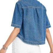 Women’s Short Sleeve Button Front Casual Denim Jacket