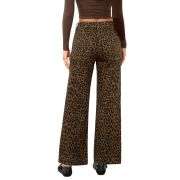 Women’s High Rise Wide Leg Stretch Leopard Print Ankle Jeans