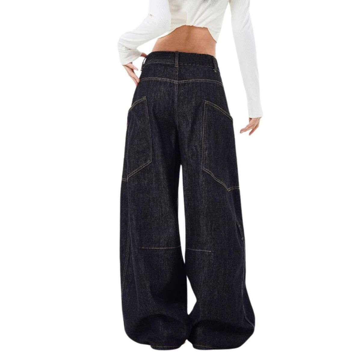 Women’s High Rise Barrel Leg Loose Fit Jeans