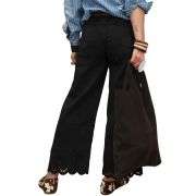 Women’s Embroidered Stretch Wide Leg Jeans