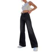Women’s High Rise Stretch Straight Wide Leg Jeans