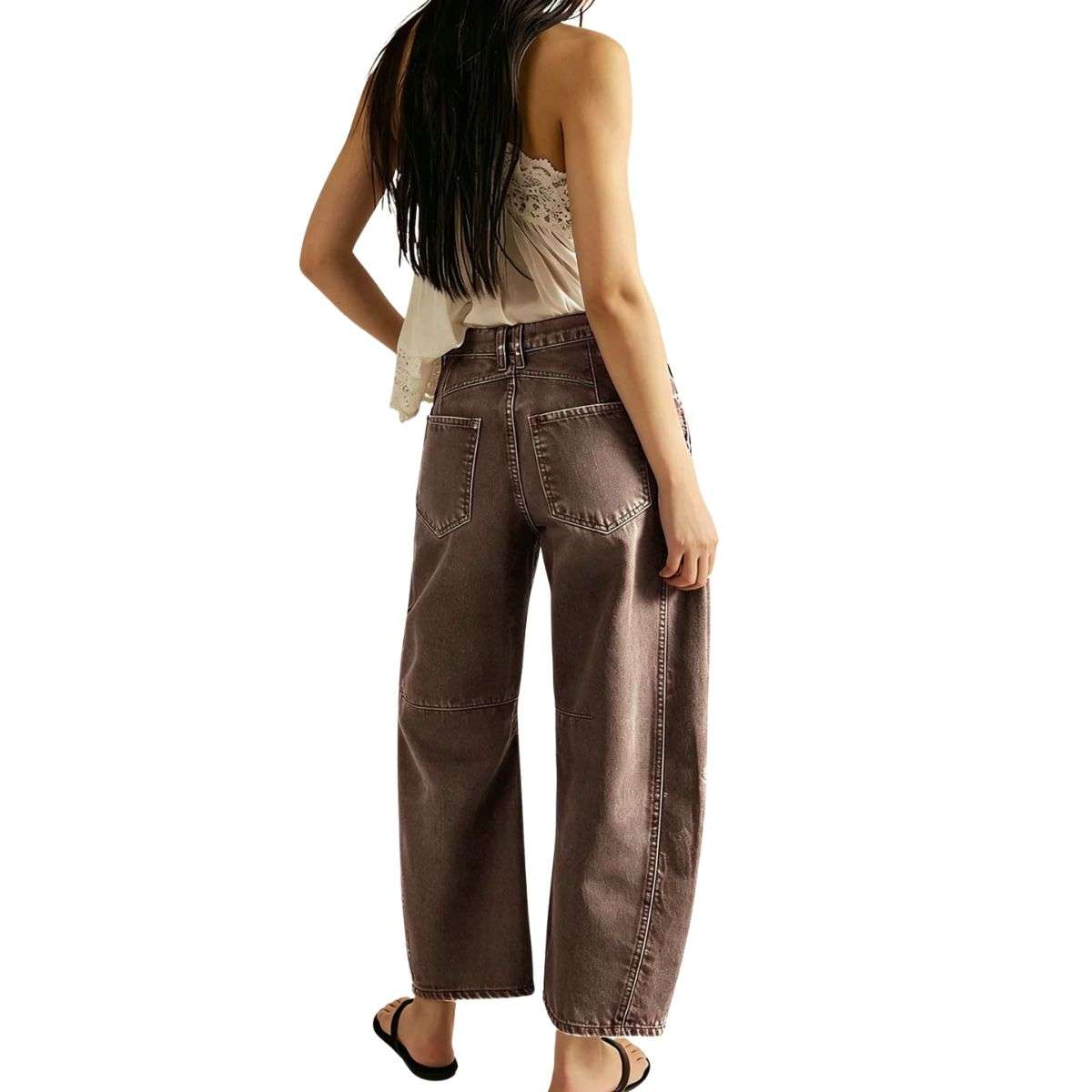 Women’s Casual Wide Leg Mid Rise Denim Jeans