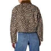 Women’s Contrast Corduroy Collar Cropped Heavyweight Denim Jacket