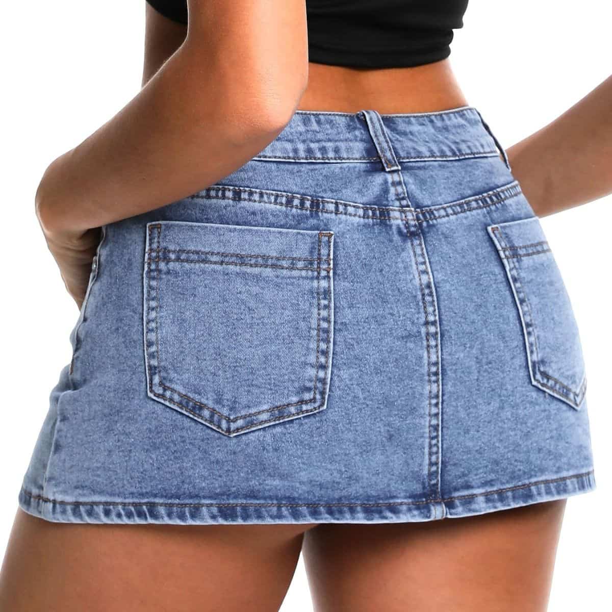 Women’s Low Rise Denim Mini Skirt