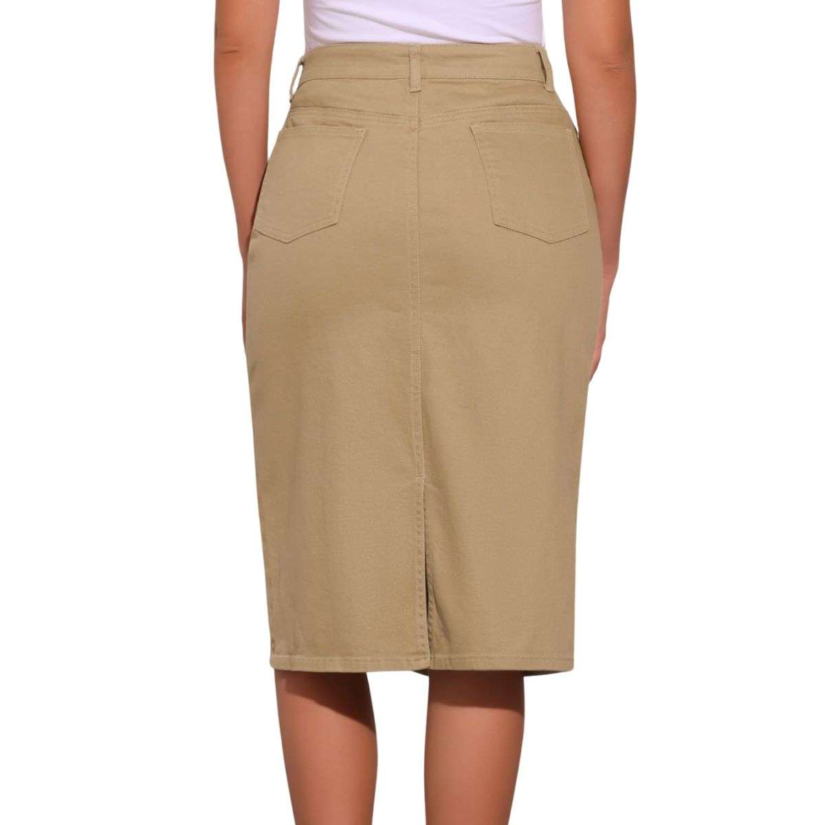 Women’s High Waisted Midi Denim Skirt