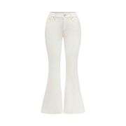 Women’s Gothic Punk Rhinestone Embroidered Flare Jeans